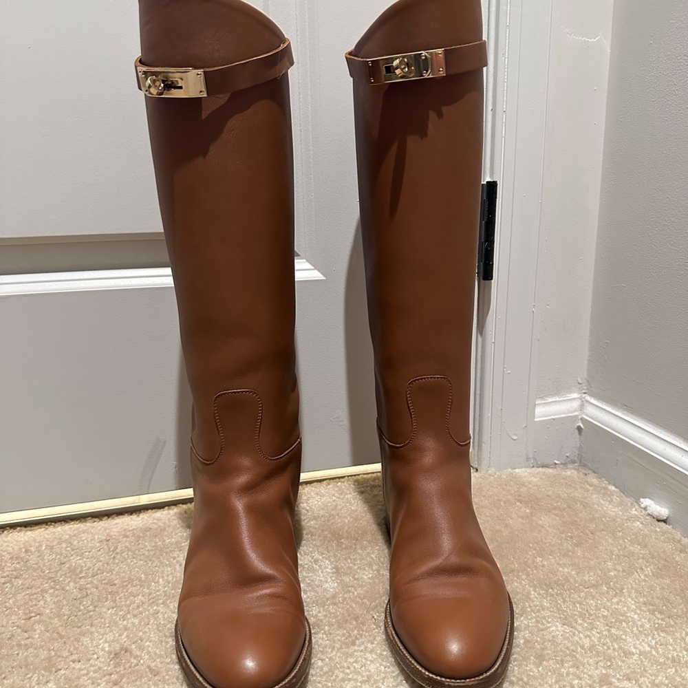 Hermes Riding Boots Cognac Brown